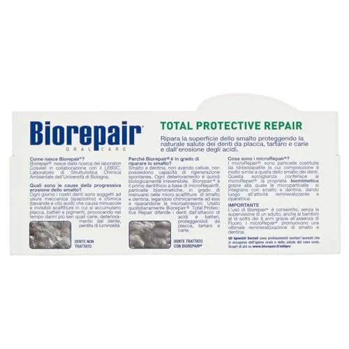 Biorepair ▫️ Pasta de dentes «Total Protective Repair» com microRepair, nova fórmula - Tubo de 2,5 onças líquidas (75 ml) [Importada de Itália] 4