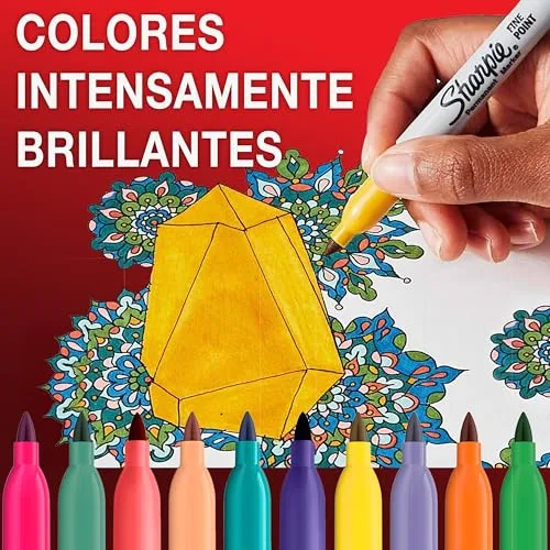 Sharpie ▫️ Marcadores permanentes | ponta fina | cores variadas e divertidas | embalagem com 18 marcadores | material escolar ideal 3