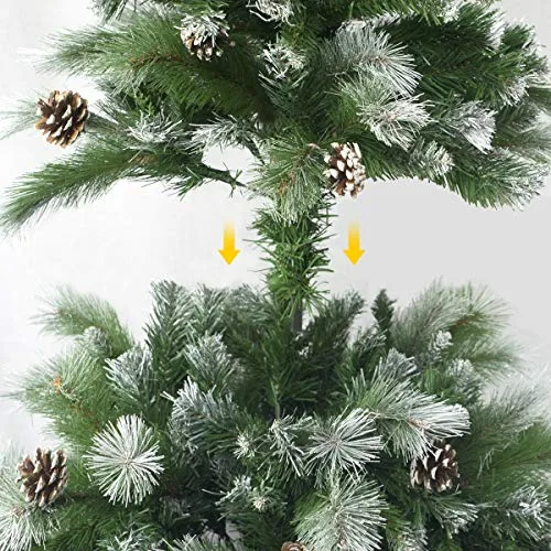 SOLAGUA NAVIDAD ▫️ Solagua Árvore de Natal Artificial com Preenchimento Extra, Abeto com Folhas Duplas Combinadas, 150-240 cm, Árvores com Suporte Metálico (Verde, 210 cm, 960 pontas) 4