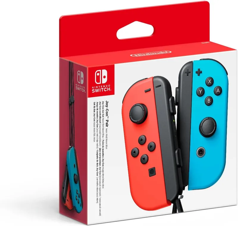 Nintendo ▫️ Comando Joy-Con em azul néon/vermelho néon para a consola Switch