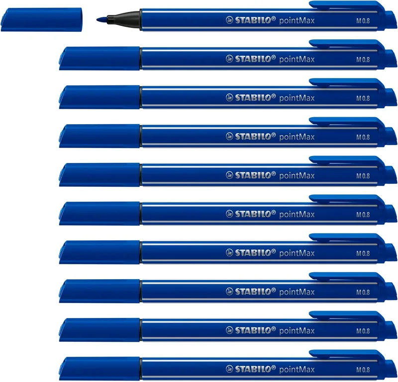 STABILO ▫️ EASYgel - ponta média - pointMax - Embalagem de 10 - azul ultramarino