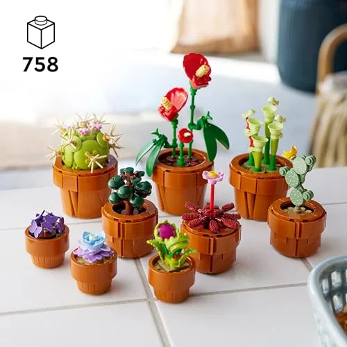 LEGO ▫️ Botanicals Plantas Minúsculas com 9 Flores Artificiais para Montar num Vaso de Terracota - Decoração para a Casa - Presente de Aniversário para Mulher, Homem, Esposa ou Marido 10329 2
