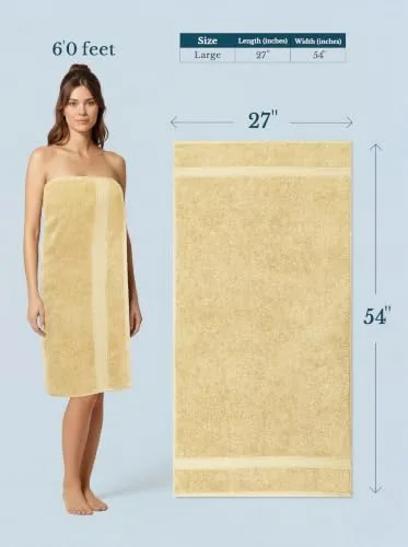 Utopia Towels ▫️ Conjunto de 4 toalhas de banho (69 x 137 cm), 100% algodão com fio em anel, secagem rápida, altamente absorventes, suaves ao toque, para uso diário (bege) 3