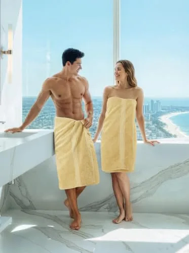 Utopia Towels ▫️ Conjunto de 4 toalhas de banho (69 x 137 cm), 100% algodão com fio em anel, secagem rápida, altamente absorventes, suaves ao toque, para uso diário (bege) 7