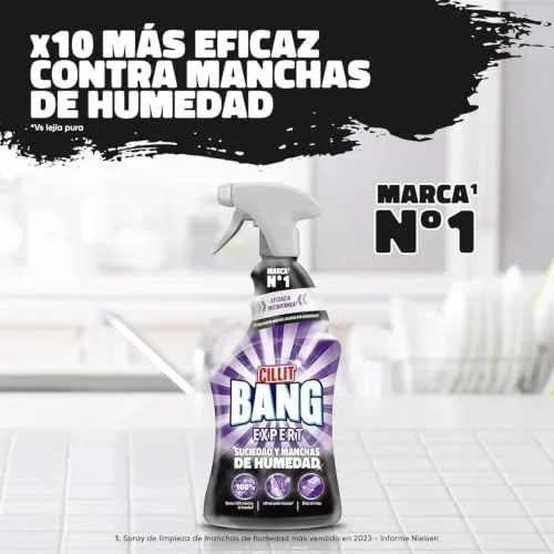 Cillit Bang ▫️ Manchas de Humidade e Sujeira, potente produto de limpeza para juntas pretas, casa de banho, cozinha, em formato de spray, 750 ml, 5