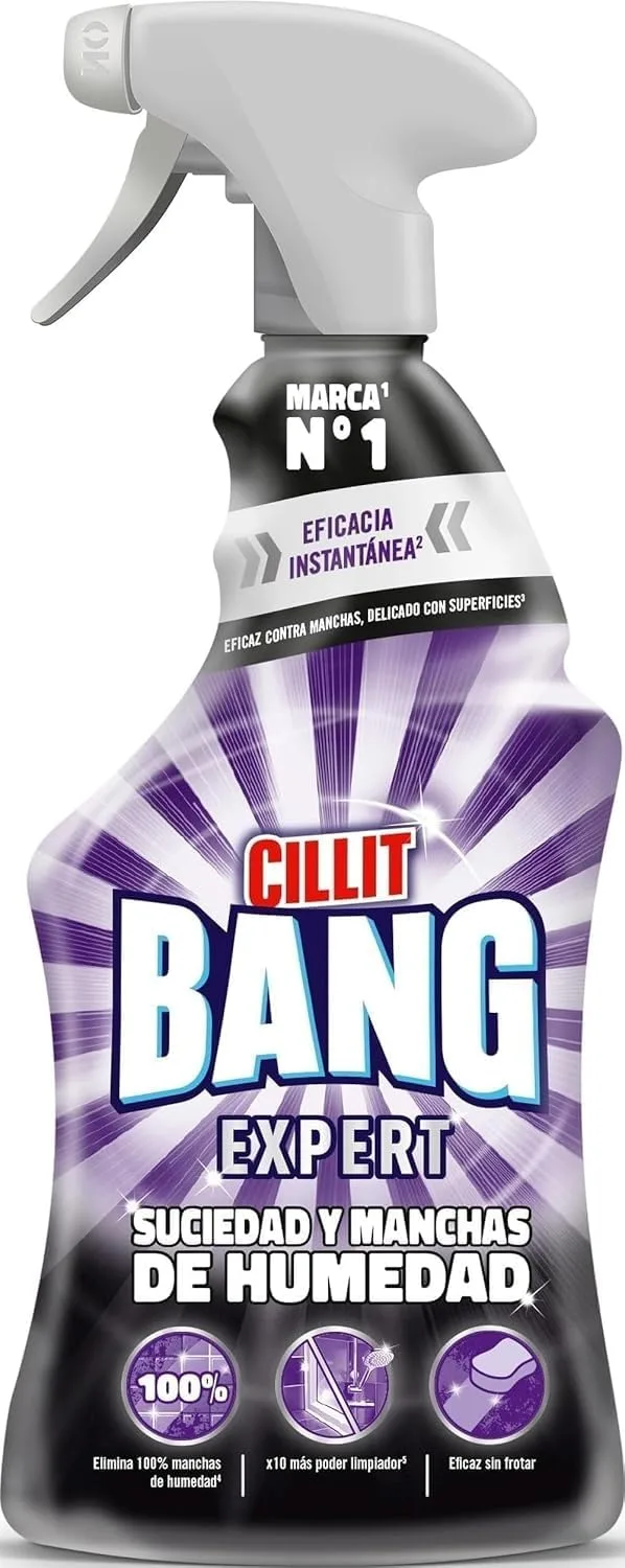 Cillit Bang ▫️ Manchas de Humidade e Sujeira, potente produto de limpeza para juntas pretas, casa de banho, cozinha, em formato de spray, 750 ml,