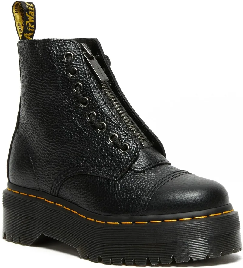 Dr. Martens ▫️ Botas de plataforma em couro Sinclair - Botas militares - Unissexo para adultos