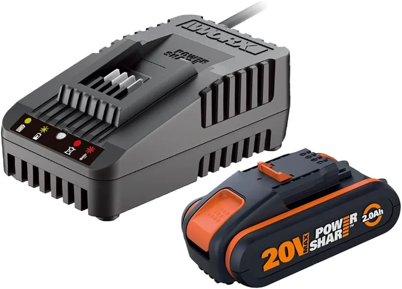 WORX ▫️ WA3601-20V POWERSHARE: Bateria(2Ah)+Carregador1h
