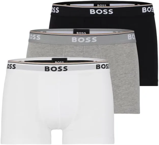 BOSS ▫️ Conjunto de 3 calções de banho em algodão elástico, corte regular, para usar por baixo da roupa, para homem