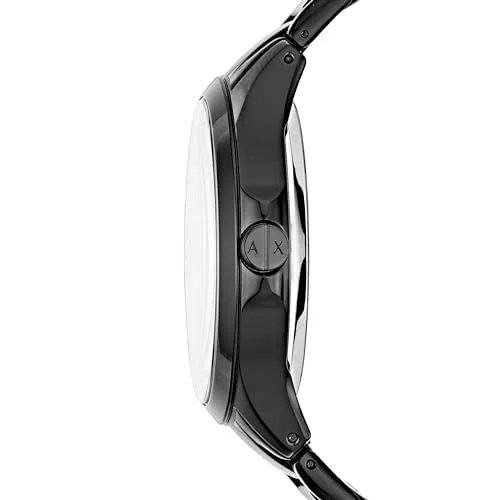 Armani Exchange ▫️ Relógio para homem, movimento de quartzo com data e três ponteiros, caixa de 46 mm com bracelete em aço inoxidável ou pele 2