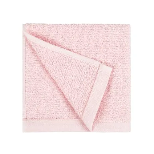 Amazon Basics ▫️ Conjunto de toalhas de banho 100 % algodão, absorventes, toalha de lavatório 30 x 30 cm, rosa claro, embalagem de 24 unidades 7