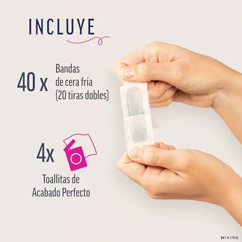 Veet ▫️ Pure - Tiras de cera fria para depilação facial, adequadas para o lábio superior (bigode), fórmula hipoalergénica para peles sensíveis, 40 tiras 7