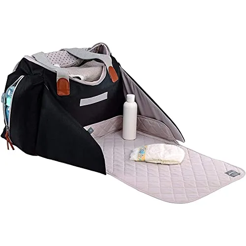 Béaba ▫️ Mala de Fraldas Sydney II, com colchão para mudar fraldas, modular, grande capacidade, vários compartimentos, multifuncional para maternidade, hospital, carrinho de bebé e viagem, preta 3