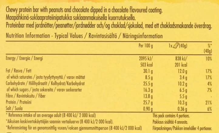 Nature Valley ▫️ Protein, Barras Proteicas de Amendoim e Chocolate, Ingredientes Naturais, Adequadas para Vegetarianos, 26 x 40 g 2