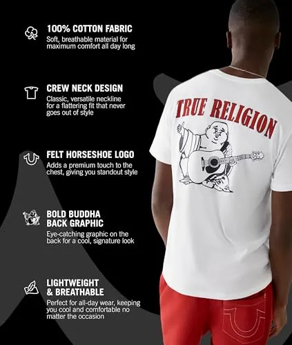 True Religion ▫️ Camisola de gola redonda com logótipo Buddha para homem (pacote de 1) 3