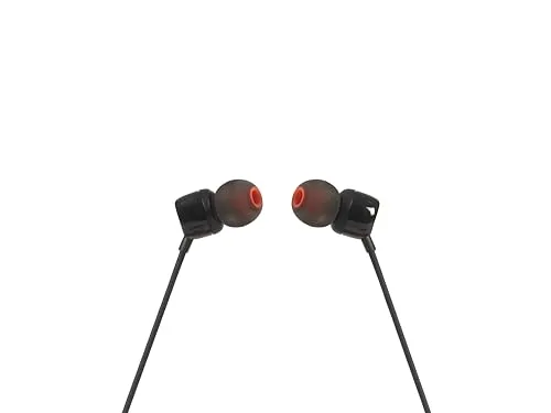 JBL ▫️ T110 - Auscultadores intra-auriculares universais com comando à distância e microfone, cor preta 2