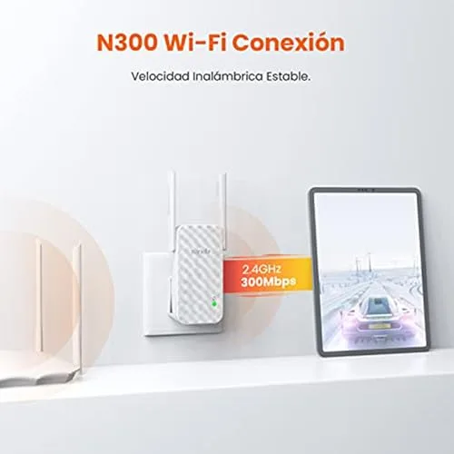 Tenda ▫️ A9 N300 Repetidor de rede Wi-Fi, extensor e amplificador de cobertura (300 Mbps, 2 antenas externas, cobertura de rede Wi-Fi sem fios superior a 200 metros, compatível com routers e ADSL/fibra) 2
