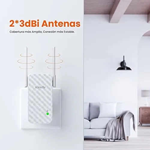 Tenda ▫️ A9 N300 Repetidor de rede Wi-Fi, extensor e amplificador de cobertura (300 Mbps, 2 antenas externas, cobertura de rede Wi-Fi sem fios superior a 200 metros, compatível com routers e ADSL/fibra) 5