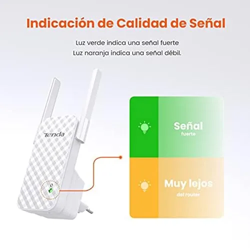 Tenda ▫️ A9 N300 Repetidor de rede Wi-Fi, extensor e amplificador de cobertura (300 Mbps, 2 antenas externas, cobertura de rede Wi-Fi sem fios superior a 200 metros, compatível com routers e ADSL/fibra) 6