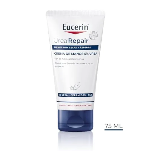 Eucerin ▫️ UreaRepair Creme para as Mãos com Ureia a 5% (75 ml), creme hidratante reparador com efeito de 48 horas, com 5% de ureia e ceramidas para um alívio imediato, ideal para mãos secas e gretadas 2