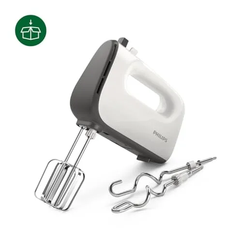 PHILIPS ▫️ Batedeira Série 5000 - Motor de 450 W, 5 velocidades e função Turbo, mistura potente e eficaz, copo cónico, fácil de esvaziar, cinzento cachemira (HR3741/00) 2