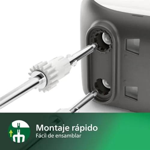 PHILIPS ▫️ Batedeira Série 5000 - Motor de 450 W, 5 velocidades e função Turbo, mistura potente e eficaz, copo cónico, fácil de esvaziar, cinzento cachemira (HR3741/00) 4