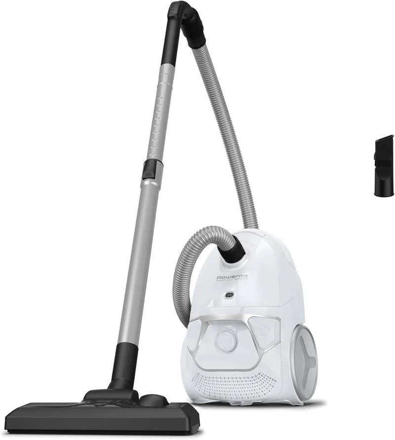 Rowenta ▫️ Compact Power - Aspirador com saco, 900 W, depósito de sujidade XL, eficiência energética até 50%, grande capacidade, escova clássica para pisos, bocal para fendas 2 em 1 RO3927