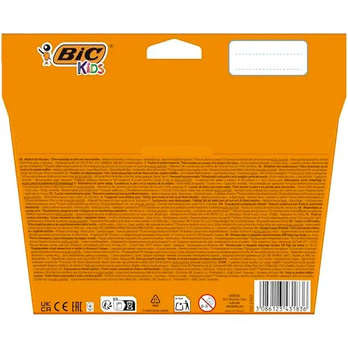BIC ▫️ Kids Kid Couleur, marcadores laváveis para crianças, ponta média, cores variadas. Ideais para atividades criativas. Estuche com 36 marcadores. 2