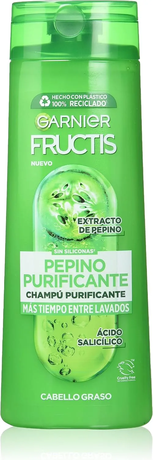 Garnier ▫️ Fructis Champô Pure Fresh Pepino Purificante, 380 ml