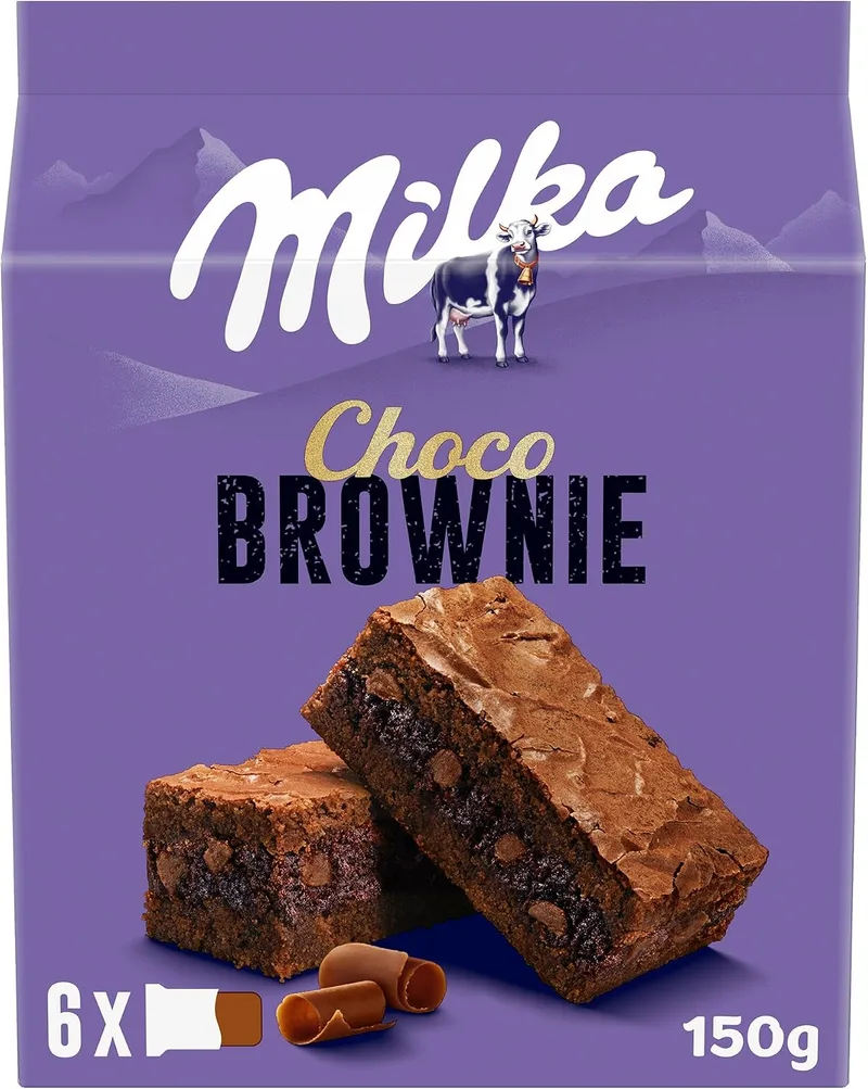 Milka ▫️ Choco Brownie – Bolo de Chocolate com Leite e Pedaços, 150 g