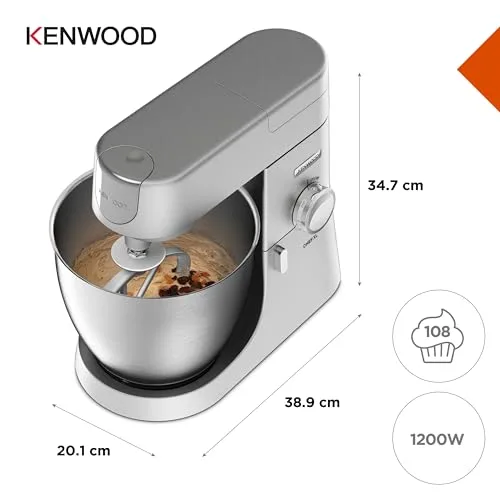 kenwood ▫️ Chef XL - Robô de cozinha de 1200 W, taça em aço inoxidável de 6,7 L, prateado 3