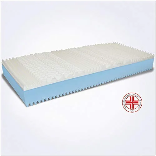 MiaSuite ▫️ i sogni italiani Colchão Matrimonial Supremo 160x195, 22 cm de altura, ortopédico com dispositivo médico, espuma viscoelástica de 2 cm, 9 zonas e camada de espuma aquosa de 18 cm, branco 3