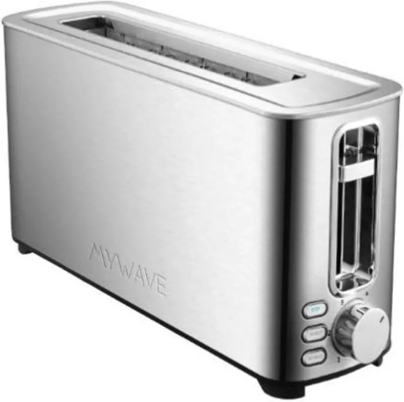 MY WAVE ▫️ Torradeira simples de 1 ranhura - Para todos os tipos de pão e pastelaria vienense - Potência 1050W - Temperatura ajustável e capacidade para 2 torradas - Funções de reaquecimento, descongelação e retenção