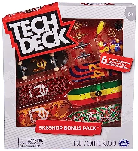 Tech Deck ▫️ Finger Skate - Conjunto de 6 pranchas Fingerboards: Autênticos mini-skates para os dedos de 96 mm, colecionáveis da Sk8Shop, pacote bónus para fingerboarding - Brinquedos para crianças a partir dos 6 anos 4