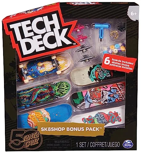 Tech Deck ▫️ Finger Skate - Conjunto de 6 pranchas Fingerboards: Autênticos mini-skates para os dedos de 96 mm, colecionáveis da Sk8Shop, pacote bónus para fingerboarding - Brinquedos para crianças a partir dos 6 anos 6