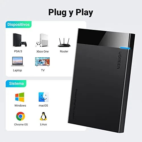 UGREEN ▫️ Caixa para disco rígido de 2,5" USB 3.0 com UASP a 5 Gbps 5