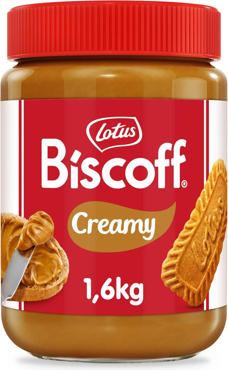 Biscoff ▫️ Lotus | Creme para barrar | Cremoso | Sabor a biscoito caramelizado | Vegan | Sem nozes | Sem adição de corantes ou aromas | Frasco PET | 1,6 kg