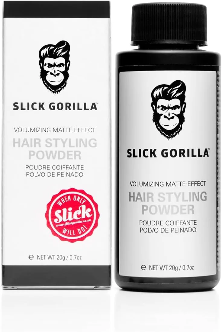 Slick Gorilla ▫️ Men's Styling Powder 20 ml | Textura em pó | Acabamento mate | Fixação 24 horas | Volume e corpo | Leve | Não pegajoso | Sem brilho