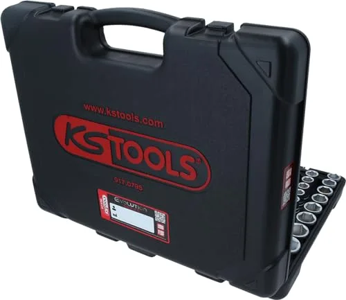 KS Tools ▫️ 917.0795 Conjunto de chaves de soquete de 1/4" + 3/8" + 1/2", 195 peças. 3