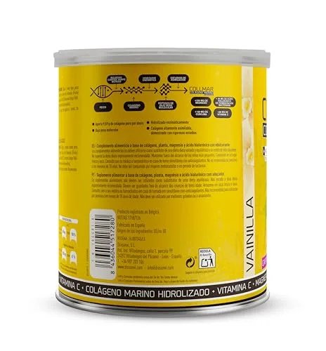 Drasanvi ▫️ COLLMAR Colagénio Marinho Hidrolisado + Cúrcuma com Magnésio, Vitamina C e Ácido Hialurónico para o bem-estar articular e muscular | Absorção máxima de 9 355 mg/dia | 300 g de pó | Sabor a baunilha 5