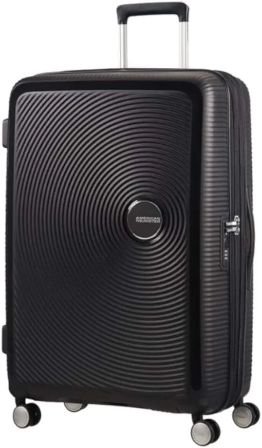 American Tourister ▫️ Soundbox - Mala Spinner L expansível, 77 cm, 97/110 L, Preto (Bass Black)