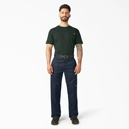 Dickies ▫️ Calças de Trabalho Loose Fit com joelhos reforçados - Calças casuais de negócios para homem 4