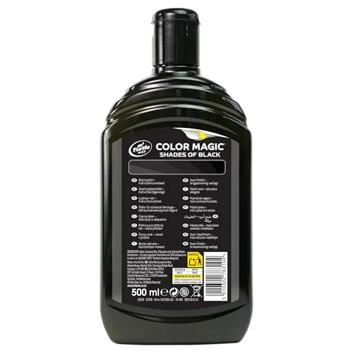 Turtle Wax ▫️ Color Magic, polidor restaurador de cor para automóveis, preto intenso, removedor de riscos ligeiros, realça a cor da pintura, proporcionando um brilho digno de exposição e proteção com cera 7