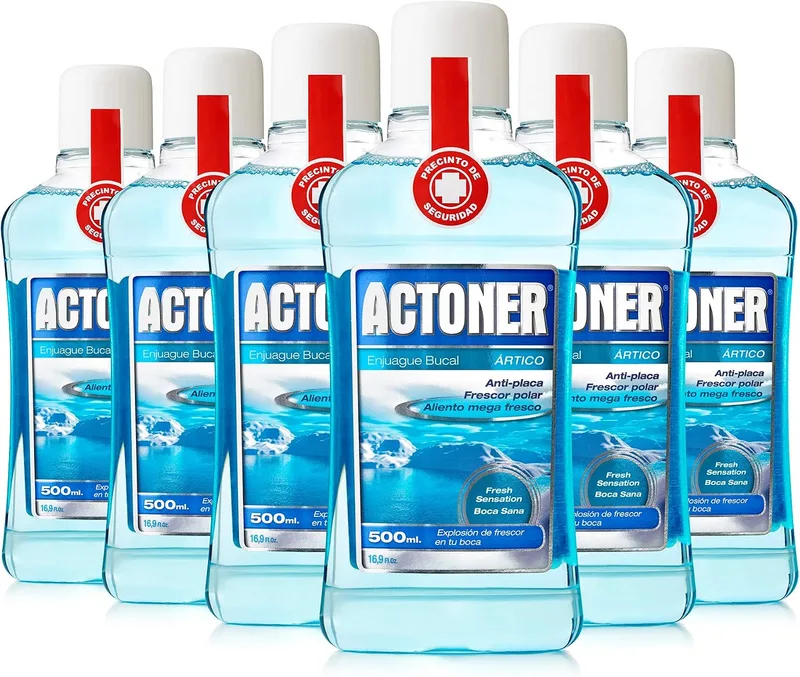 TULIPAN NEGRO ▫️ Actoner Enxaguante bucal líquido Actoner Artico 500 ml. Embalagem de 6 unidades.