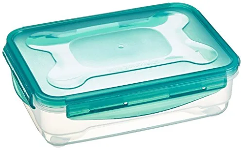 Amazon Basics ▫️ Recipientes herméticos com tampa de plástico sem BPE, empilháveis e adequados para frigorífico/congelador, micro-ondas e máquina de lavar louça. Conjunto de 3 peças de 1,2 l, translúcido 5