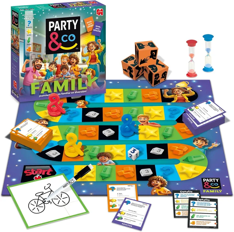PARTY & CO ▫️ . Family - Jogo Familiar Multi-Teste, Jogo de Tabuleiro Recomendado para Maiores de 8 Anos, Jogo de Tabuleiro para Equipas, Jogo Familiar