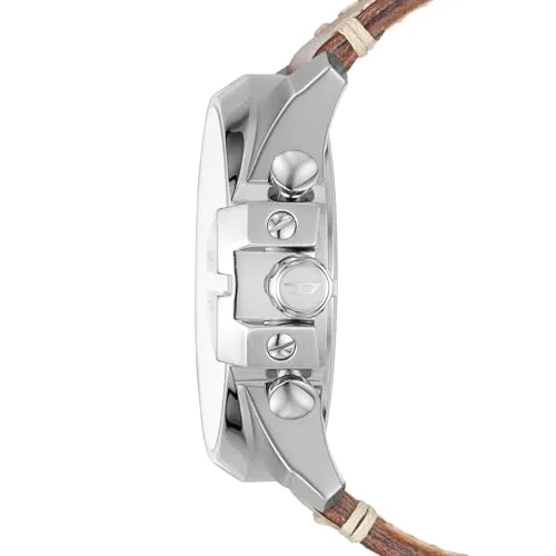 Diesel ▫️ Relógio para homem Mega Chief, movimento cronógrafo, caixa de 51 mm em aço inoxidável preto com bracelete em aço inoxidável, DZ4485 3