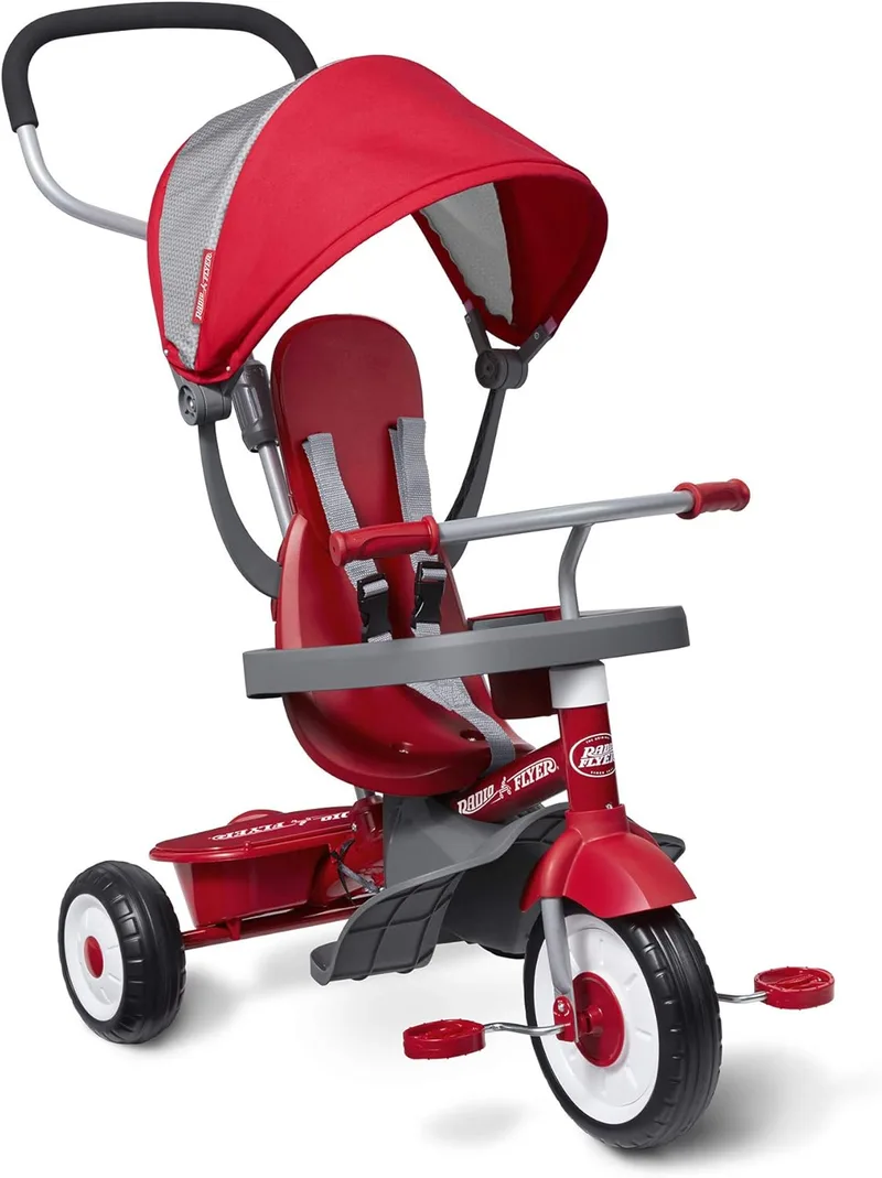 Radio Flyer ▫️ Triciclo Stroll 'N 4 em 1 para crianças dos 9 meses aos 5 anos de idade