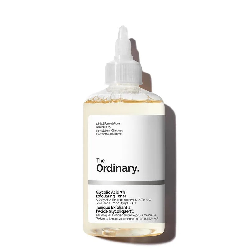 The Ordinary ▫️ Glycolic Acid 7% Exfoliating Toner, Tónico Esfoliante com Ácido Glicólico, tónico diário iluminador e suavizante para um tom de pele mais uniforme, 240 ml