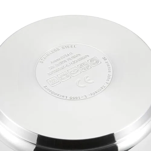 Amazon Basics ▫️ Panela de pressão em aço inoxidável, adequada para placas de indução, 4 litros, prateada 3